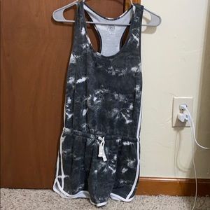 Gray Tie-Dye Shorts and Tank Top Romper by SO